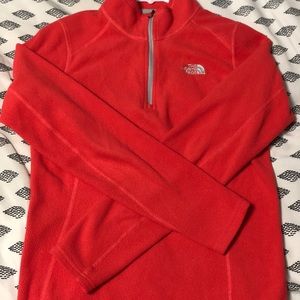 Salmon North Face turtleneck sweater